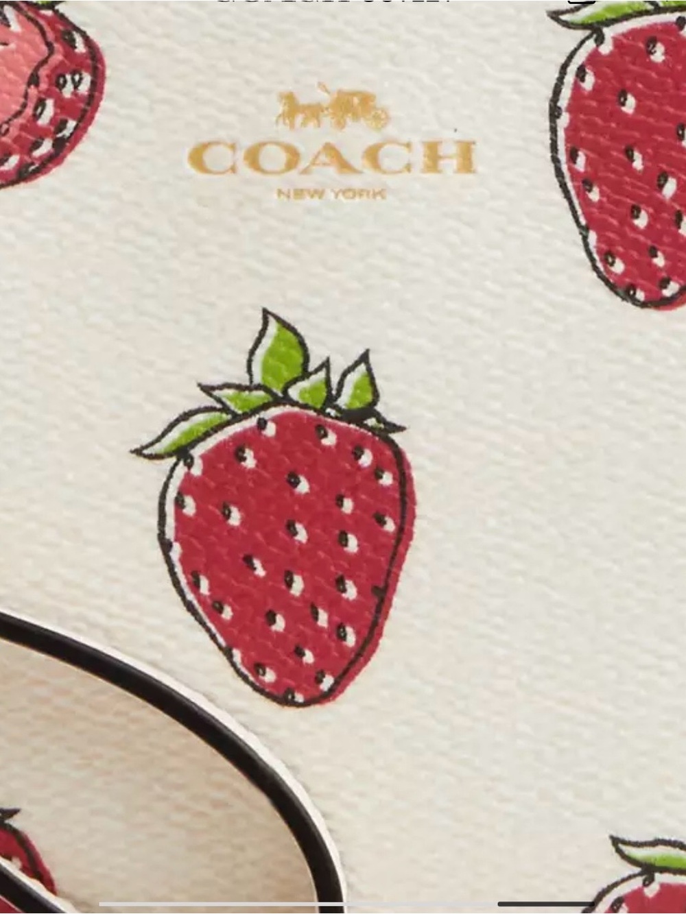 Coach Corner Zip Strawberry Chalk Wristlet Leather Trendy Pockets NEW - Picture 2 of 12